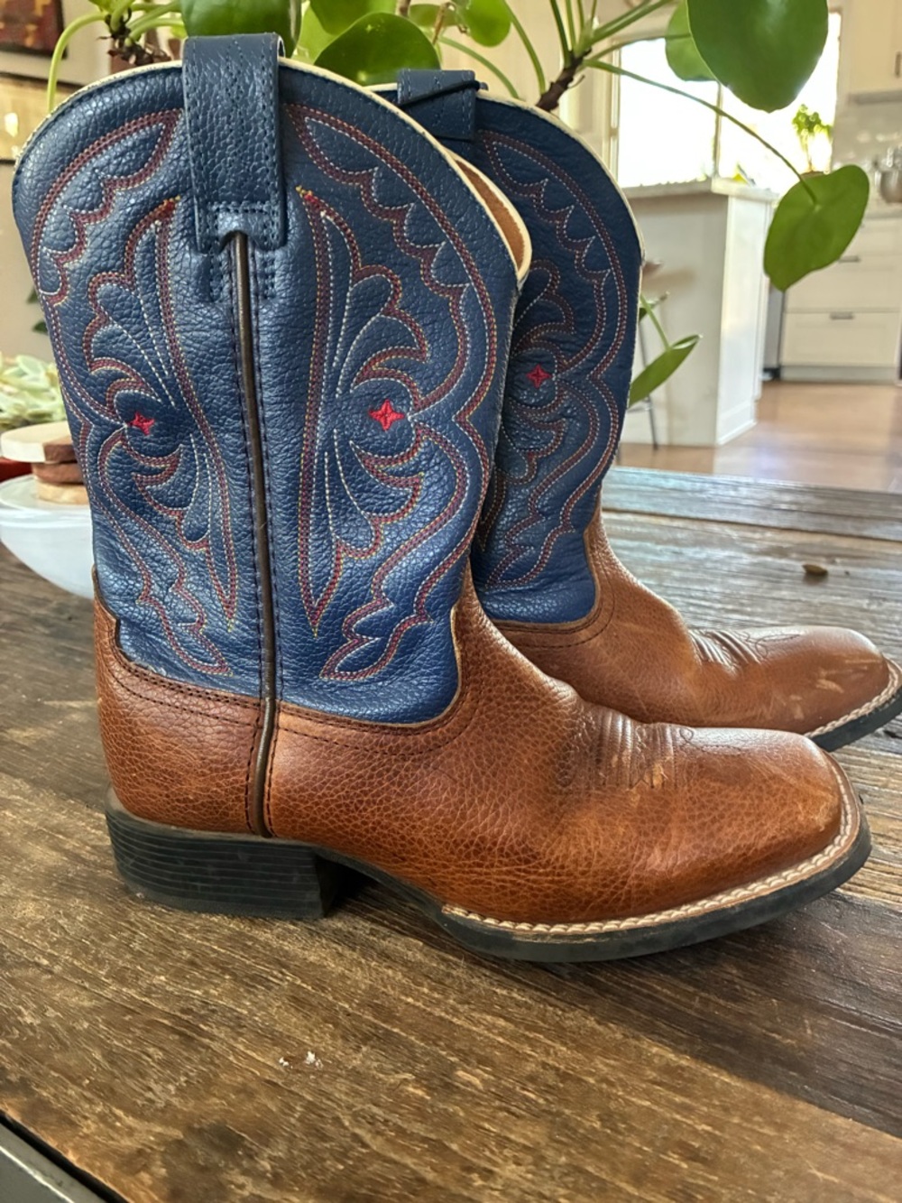 Ariat Brown Leather Boot Interior with Logo